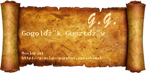 Gogolák Gusztáv névjegykártya